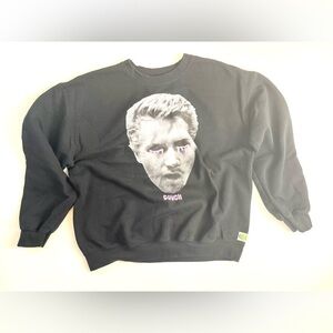 COUCH Graphic Crewneck Sweatshirt Black Pink Drip Face Gildan Large Streetwear